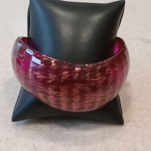 Pink Wide Bangle Bracelet
